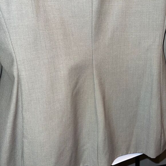 Calvin Klein Women's Collared Khaki Lux Buttoned Blazer Jacket Suit Size 14 - Picture 5 of 12